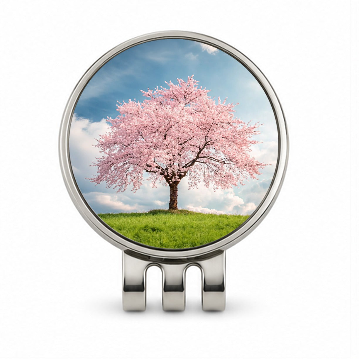 Sakura Cherry Blossom Tree Japan Beautiful Flowers Golf Hat Clip with Ball Marker