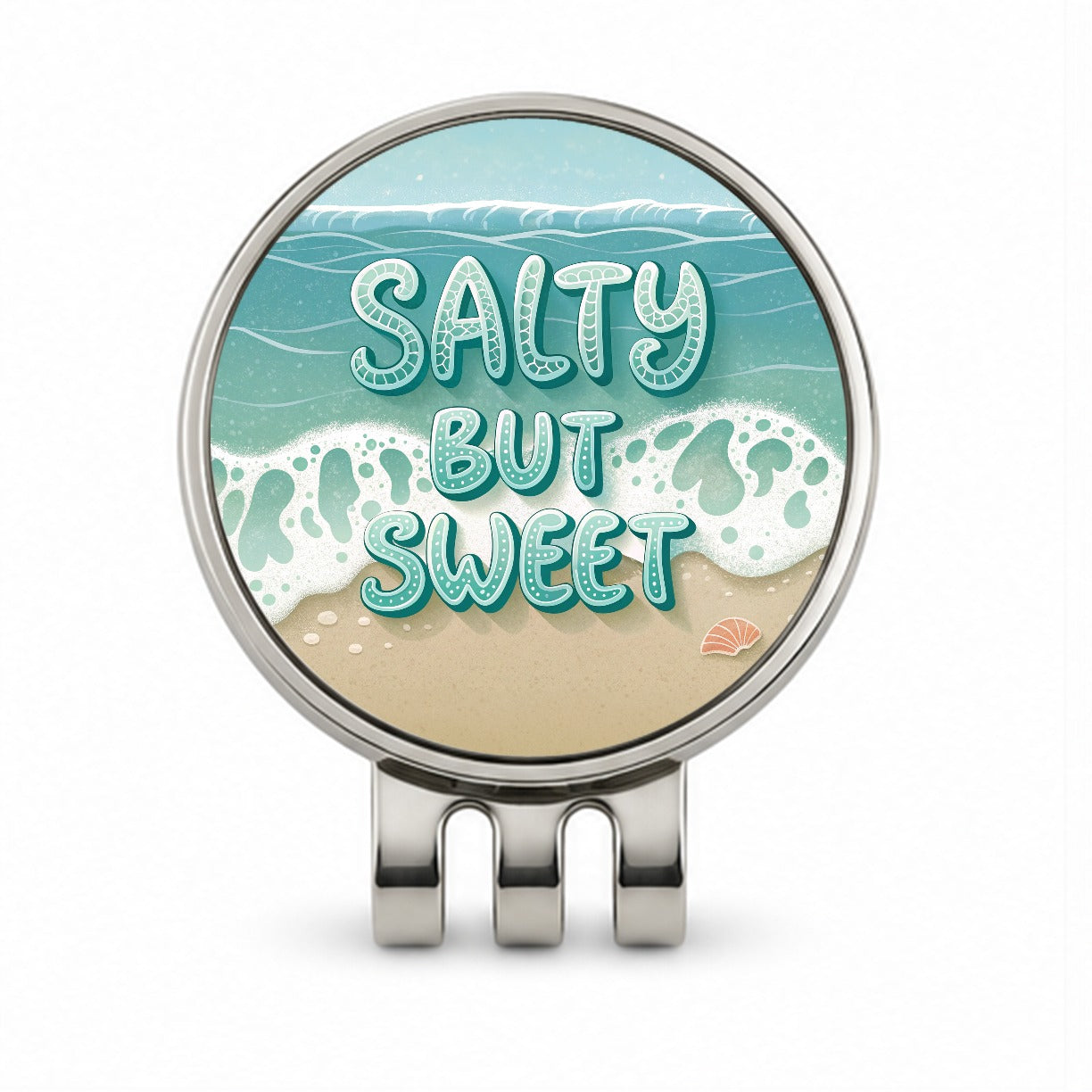 Salty But Sweet Sea Foam Ocean Beach Golf Hat Clip with Ball Marker