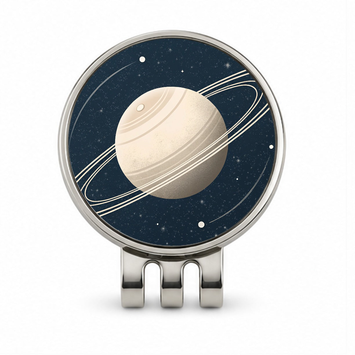 Saturn Planet Rings Space Golf Hat Clip with Ball Marker