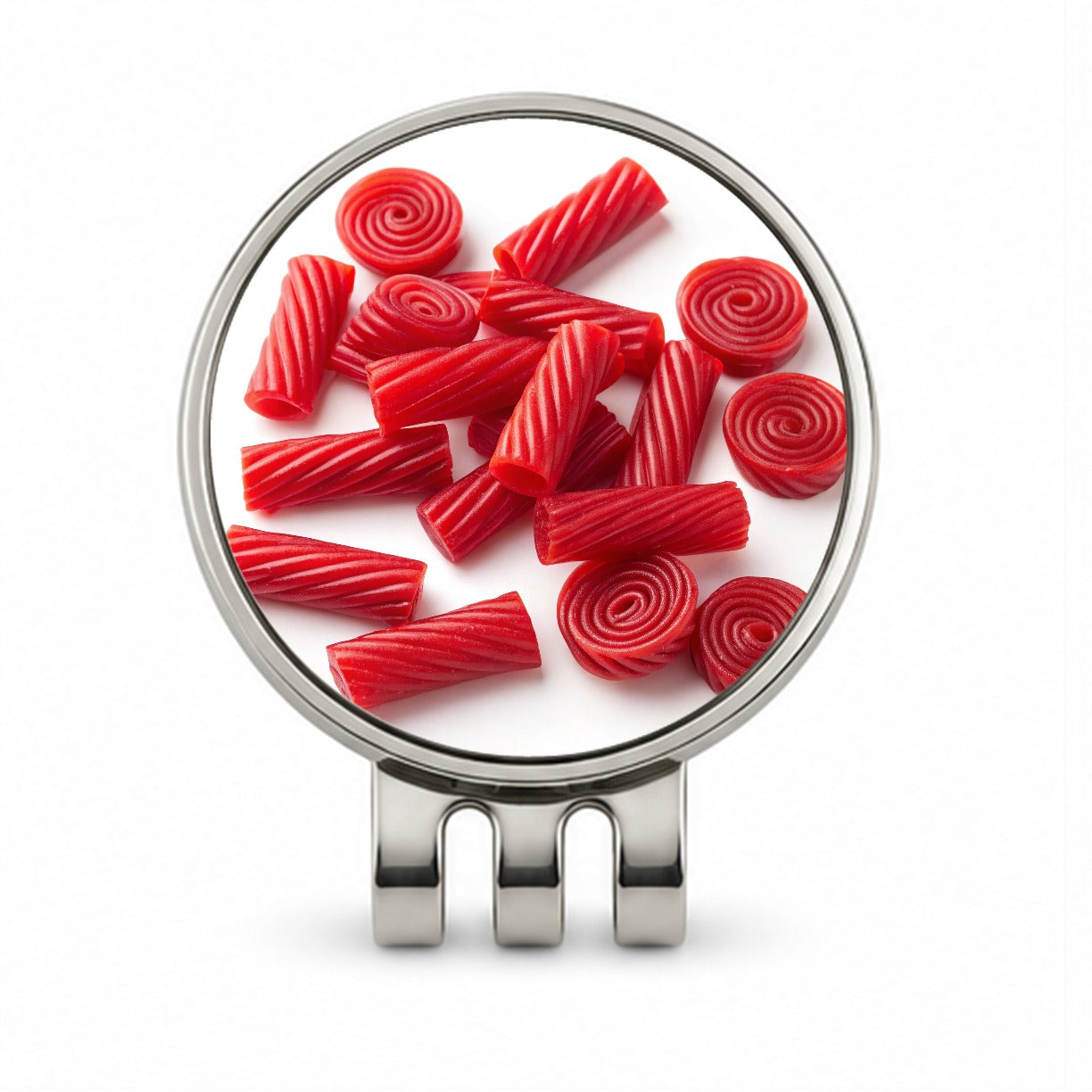 Scattered Red Licorice Golf Hat Clip with Ball Marker