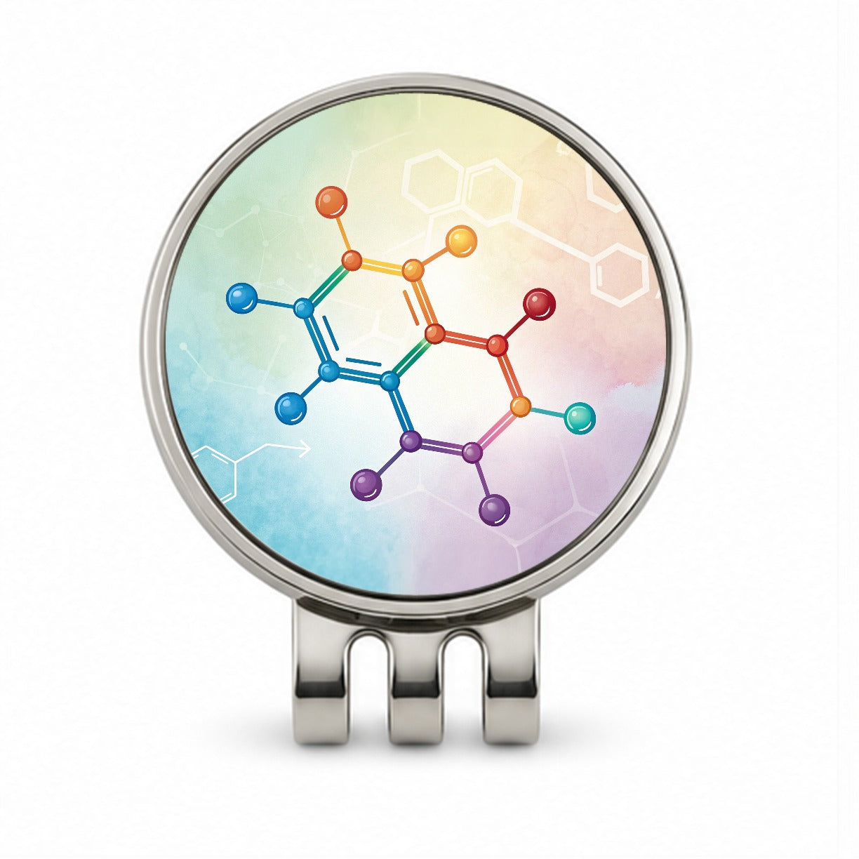 Serotonin Molecule Science Scientific Golf Hat Clip with Ball Marker