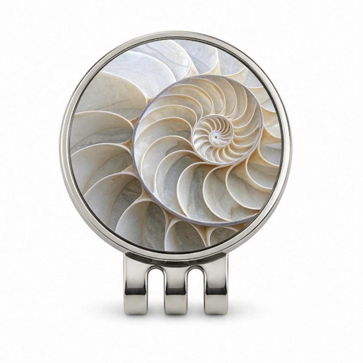 Shell Marble Swirl Golf Hat Clip with Ball Marker