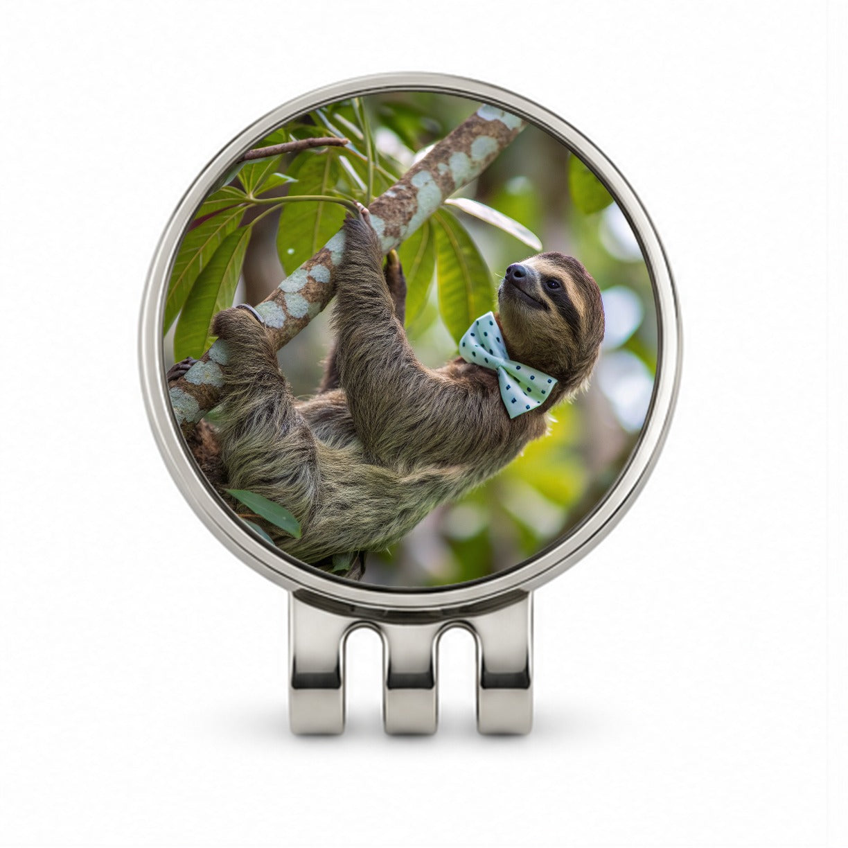 Sloth Wearing Bow Tie Funny Golf Hat Clip with Ball Marker