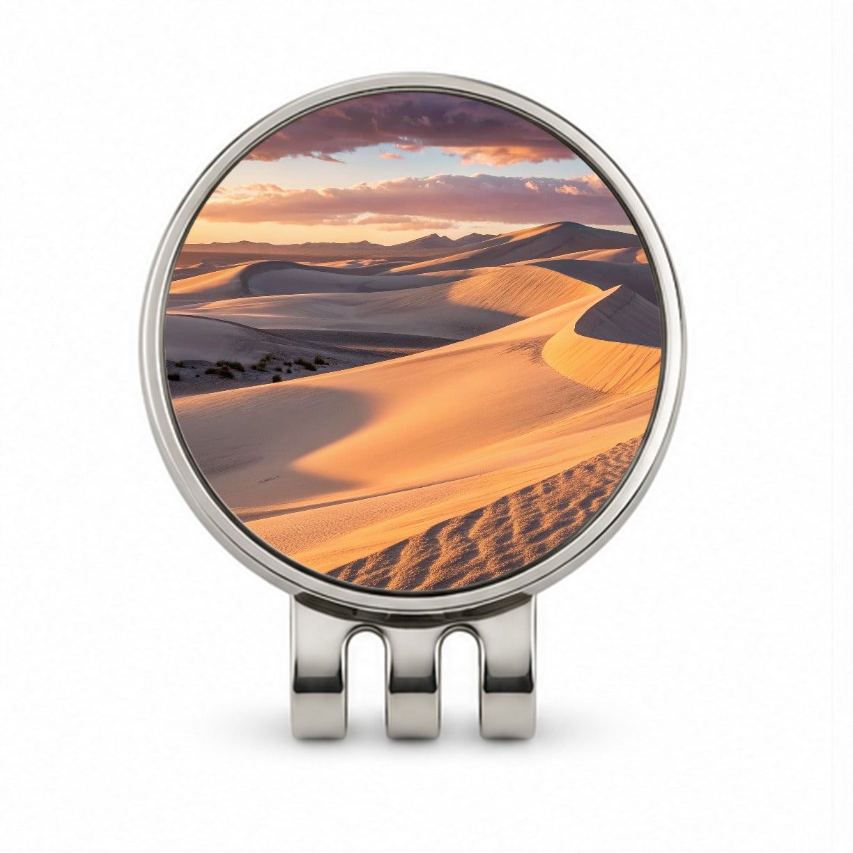 Soft Rolling Sand Dunes At Golden Hour Desert Golf Hat Clip with Ball Marker