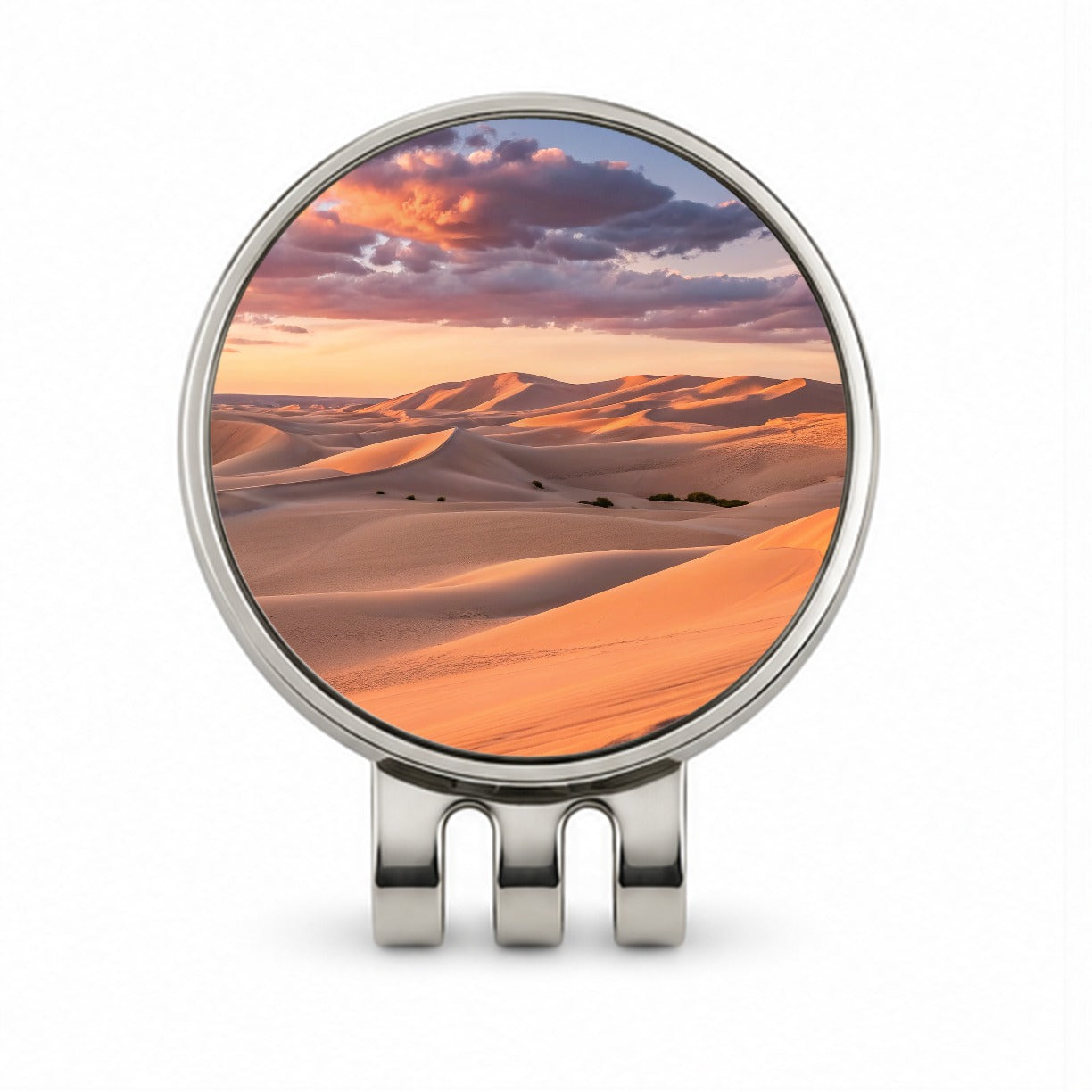 Soft Rolling Sand Dunes Sunset Desert Golf Hat Clip with Ball Marker