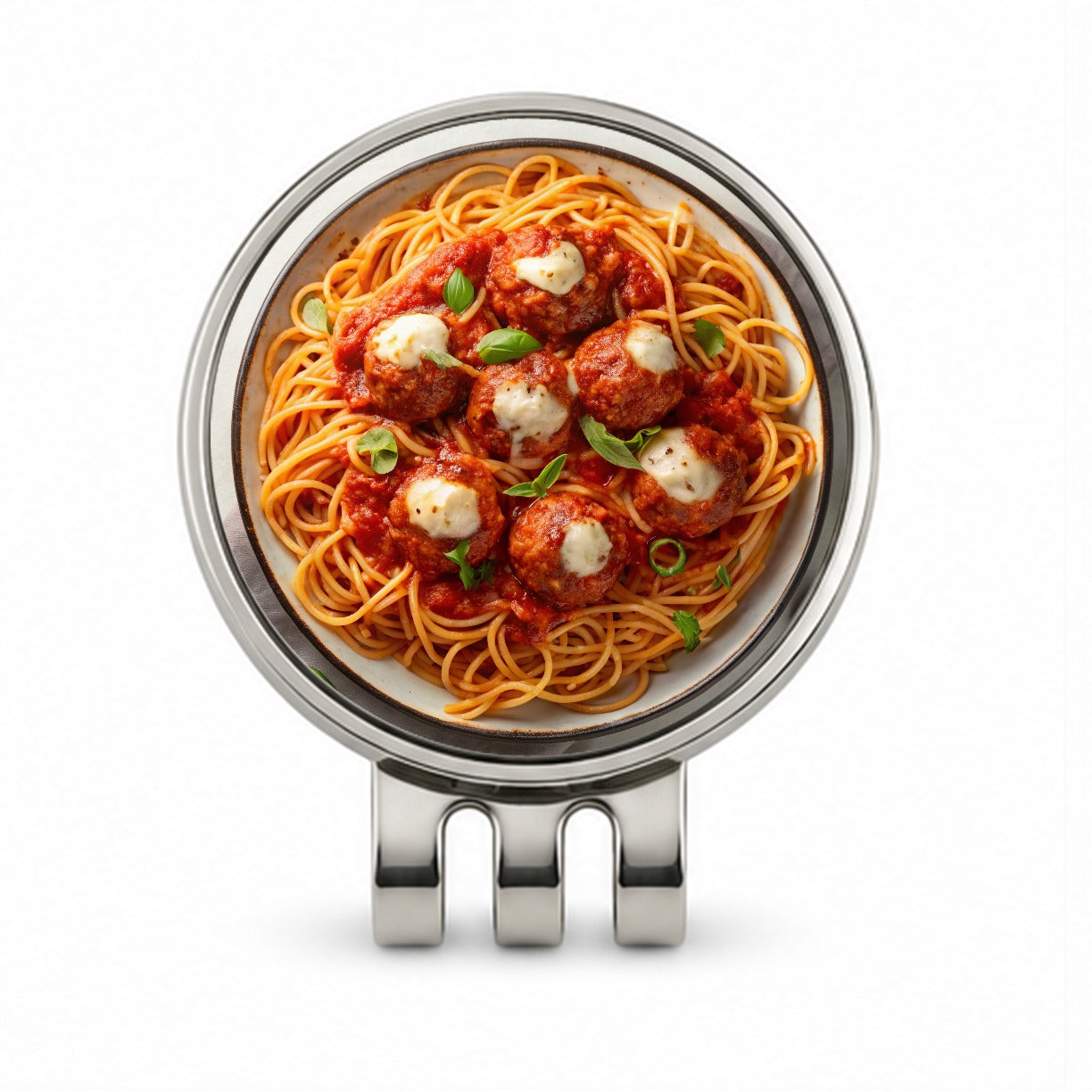 Spaghetti And Meatballs Top Down View Pasta Golf Hat Clip with Ball Marker