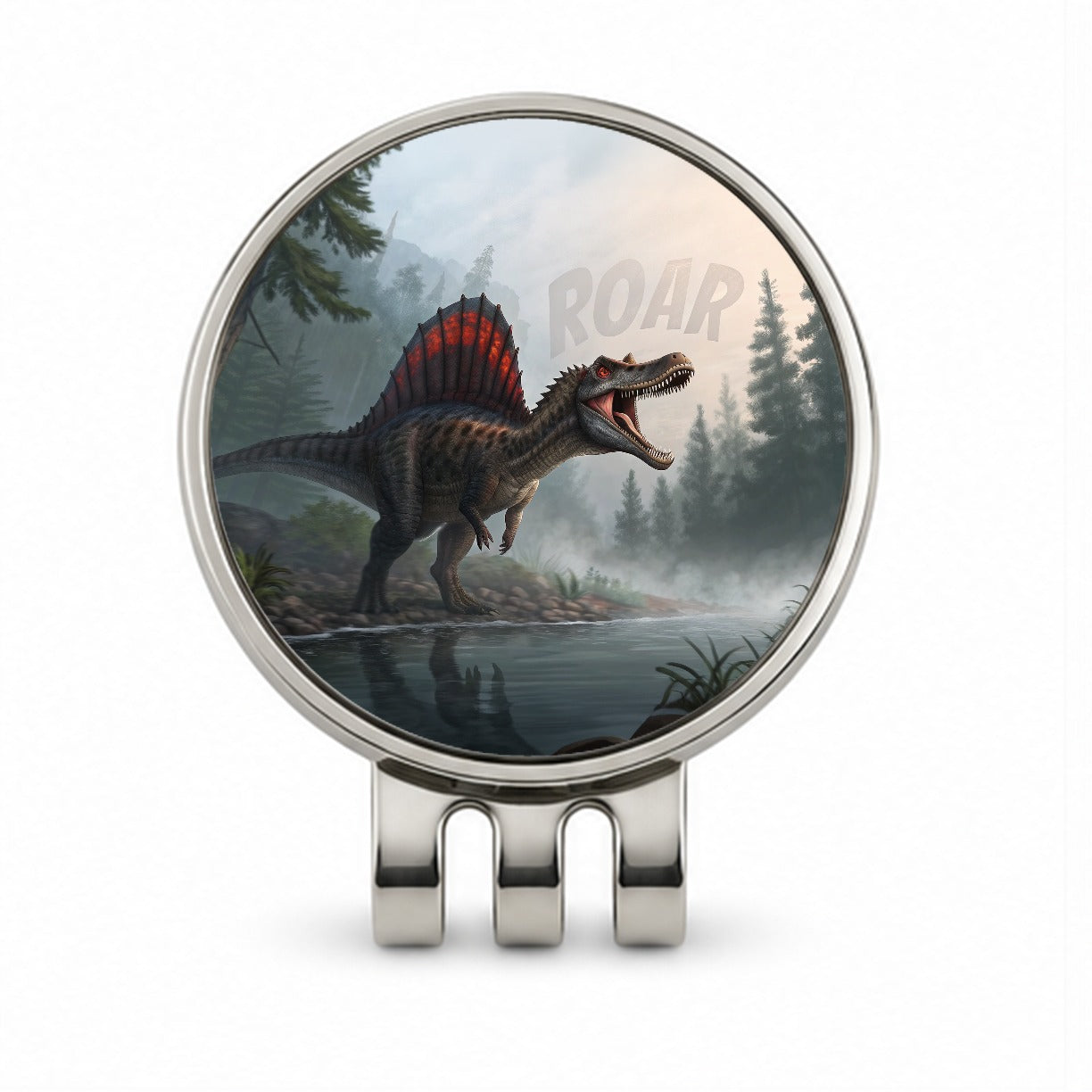 Spinosaurus Roar Dinosaur Golf Hat Clip with Ball Marker