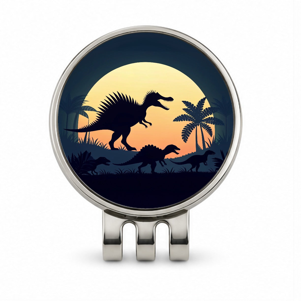 Spinosaurus Silhouettes Dinosaurs Golf Hat Clip with Ball Marker