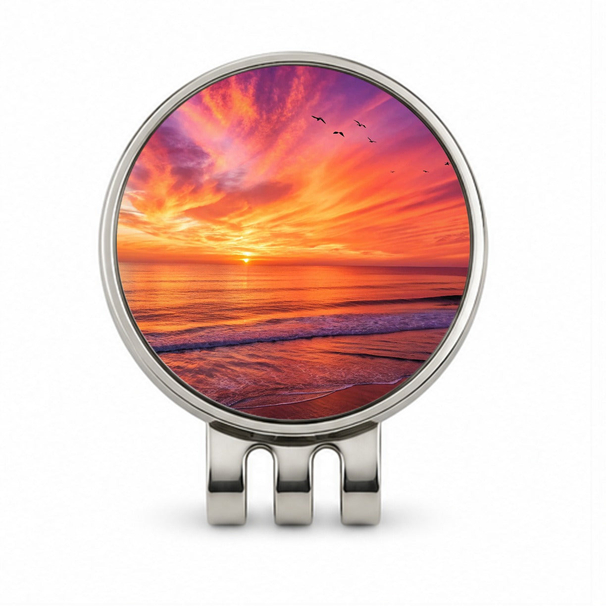 Sunrise Sunset Over The Ocean Beach Golf Hat Clip with Ball Marker