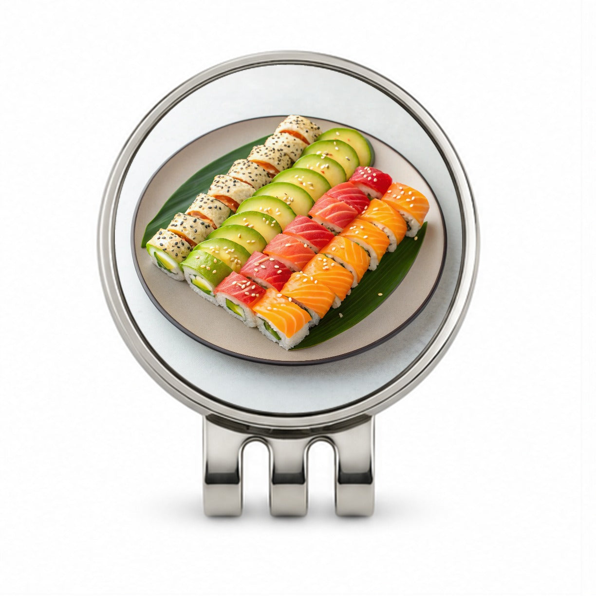 Sushi Rolls Plate Golf Hat Clip with Ball Marker