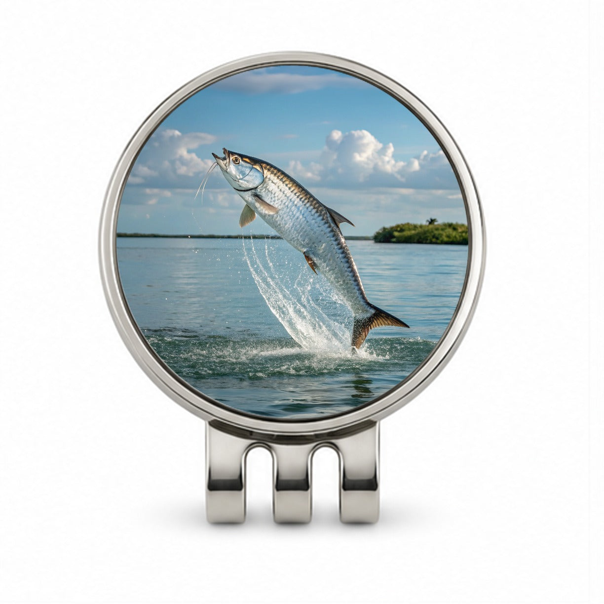 Tarpon Fish Jumping Fishing Golf Hat Clip with Ball Marker