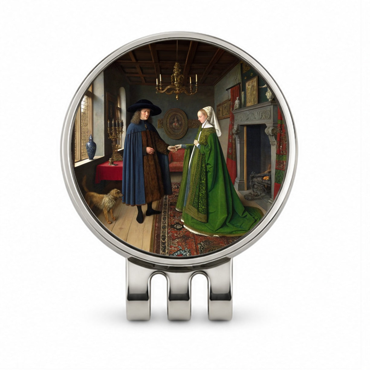 The Arnolfini Portrait By Jan Van Eyck Inspired Golf Hat Clip with Ball Marker