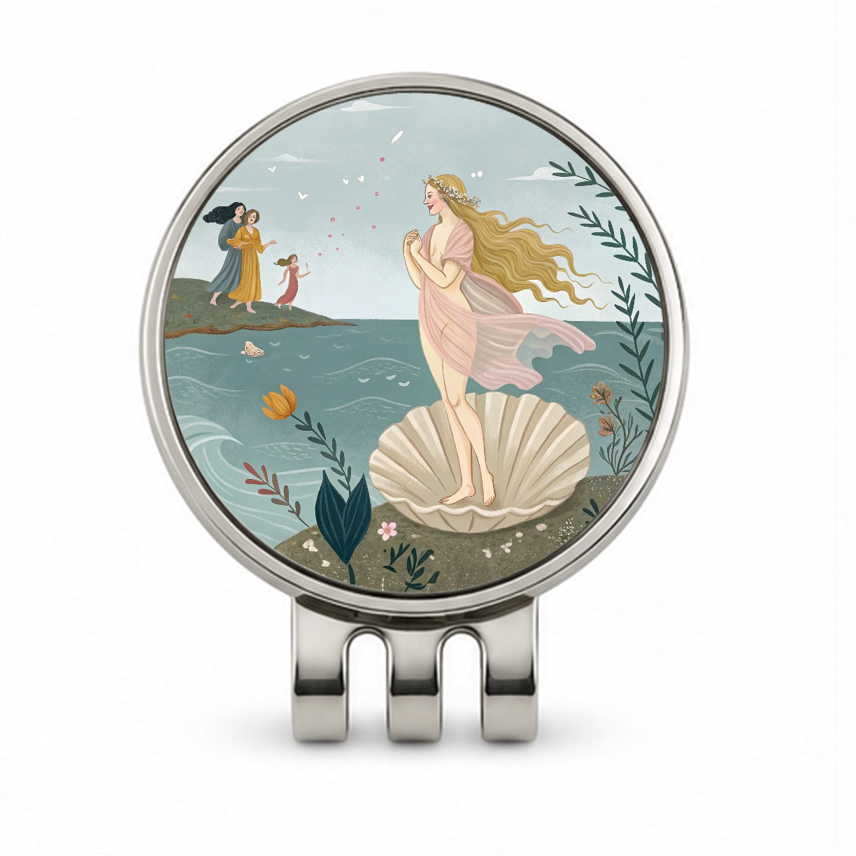 The Birth Of Venus By Sandro Botticelli Inspired Golf Hat Clip with Ball Marker