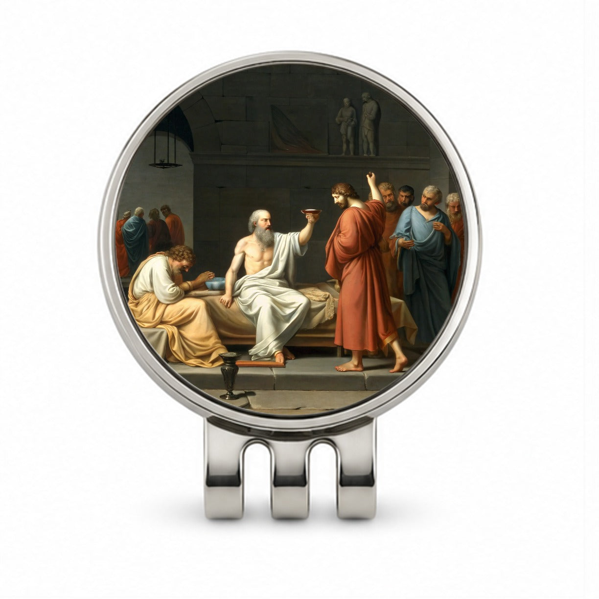 The Death Of Socrates Jacques Louis David Inspired Golf Hat Clip with Ball Marker