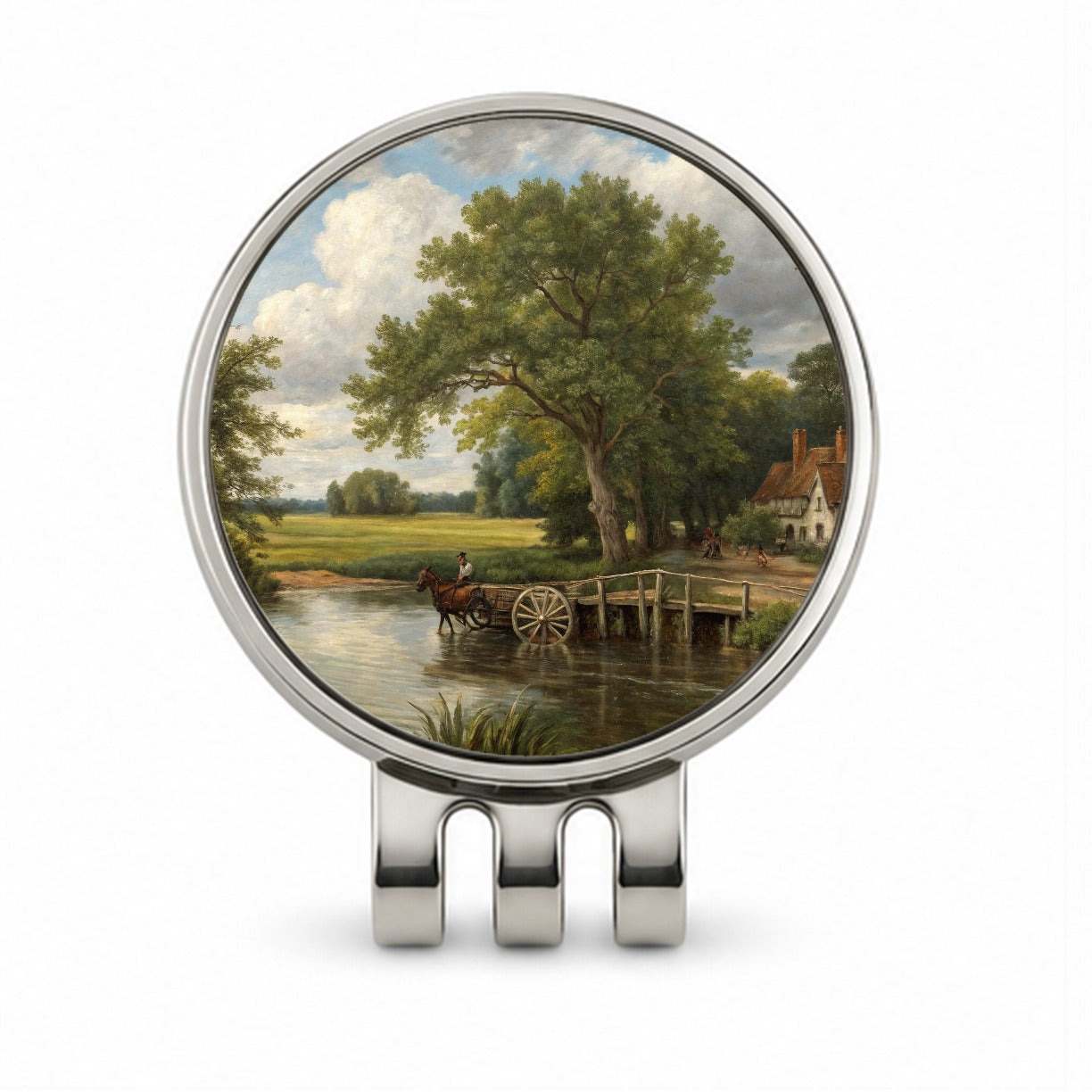 The Hay Wain By John Constable Inspired Golf Hat Clip with Ball Marker