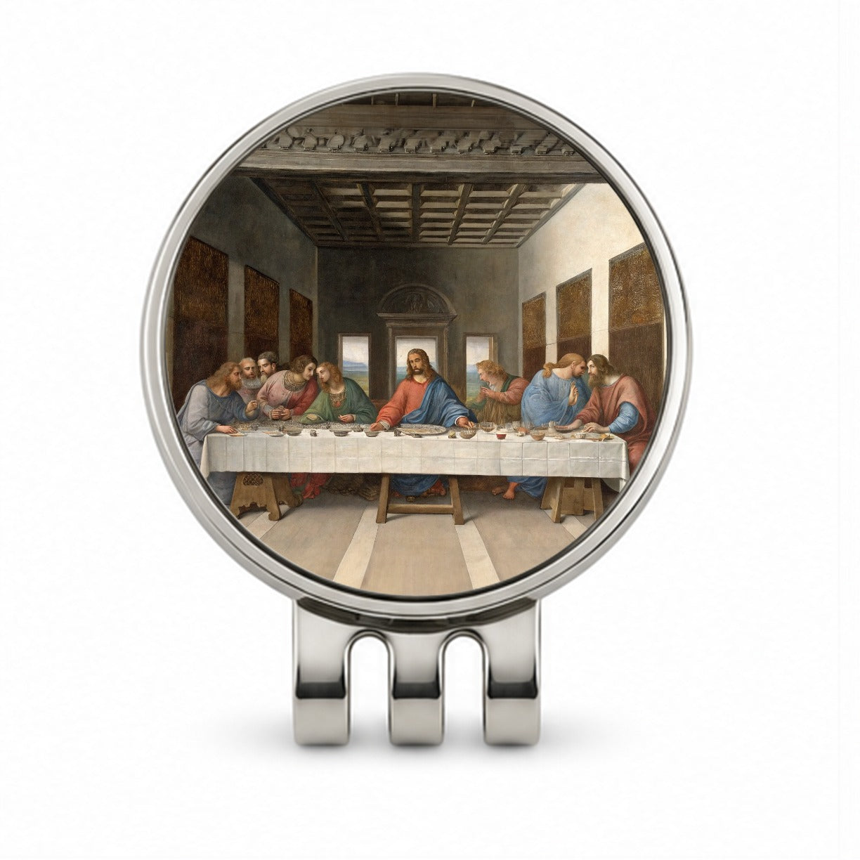 The Last Supper By Leonardo Da Vinci Inspired Jesus Christ Easter Golf Hat Clip with Ball Marker