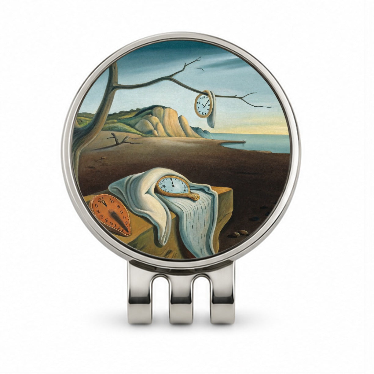 The Persistence Of Memory By Salvador Dali Inspired Clocks Golf Hat Clip with Ball Marker