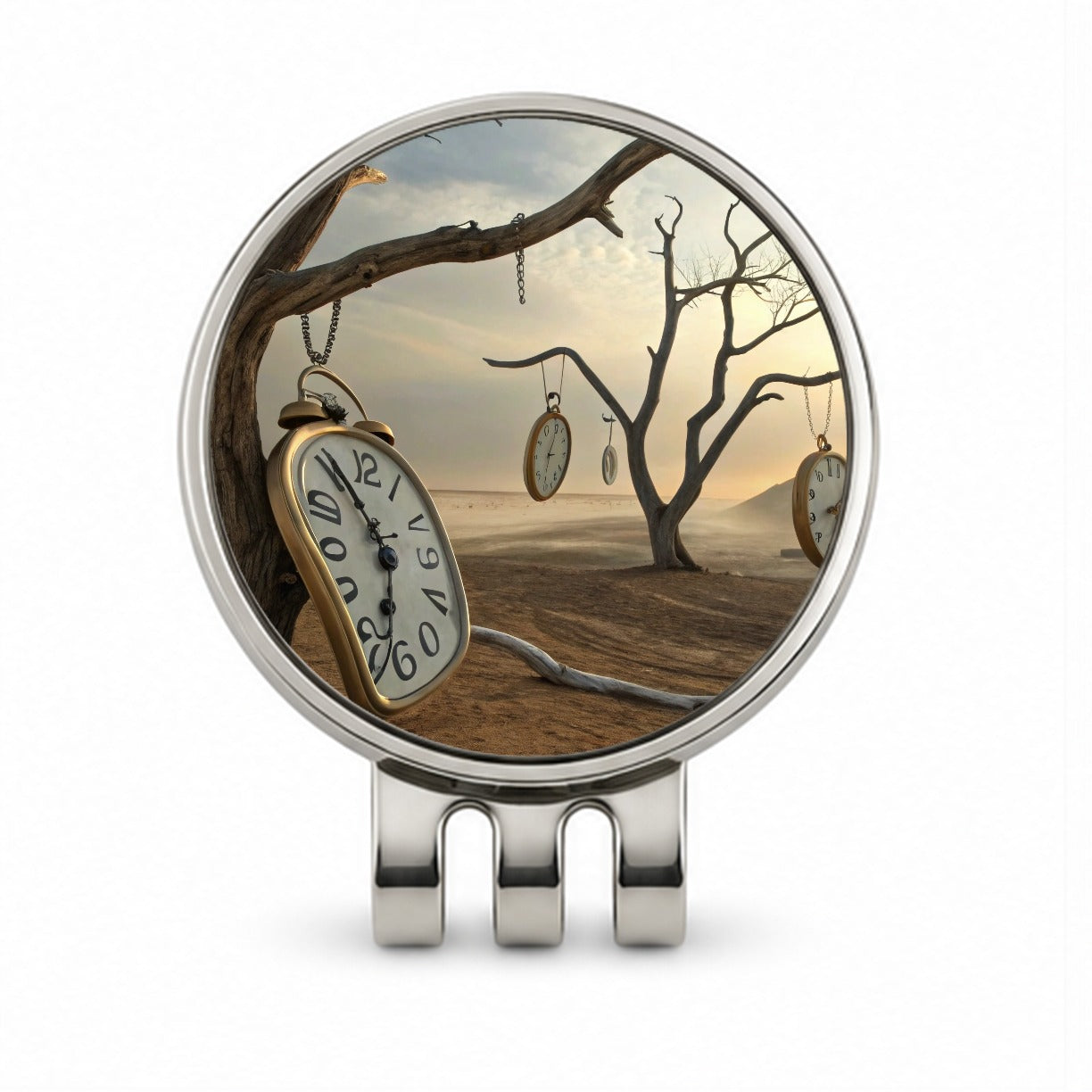 The Persistence Of Memory By Salvador Dali Parody Clocks Golf Hat Clip with Ball Marker