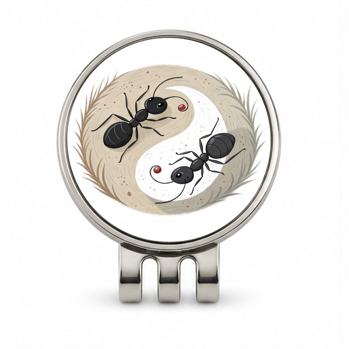 Two Ants Yin Yang Golf Hat Clip with Ball Marker