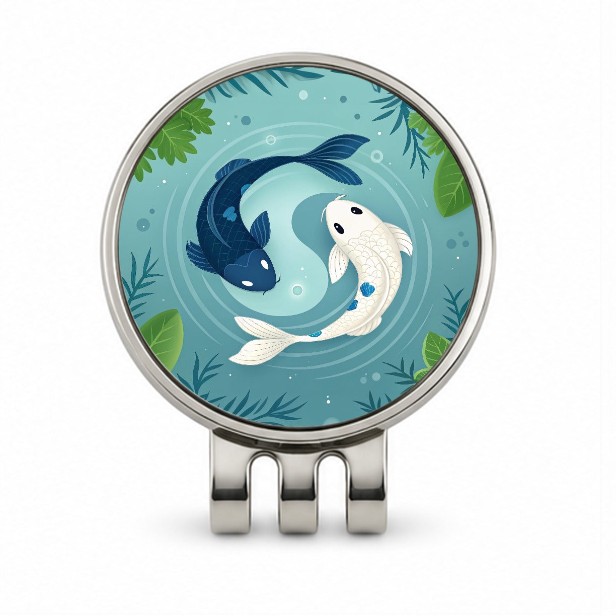 Two Koi Yin Yang Cute Golf Hat Clip with Ball Marker