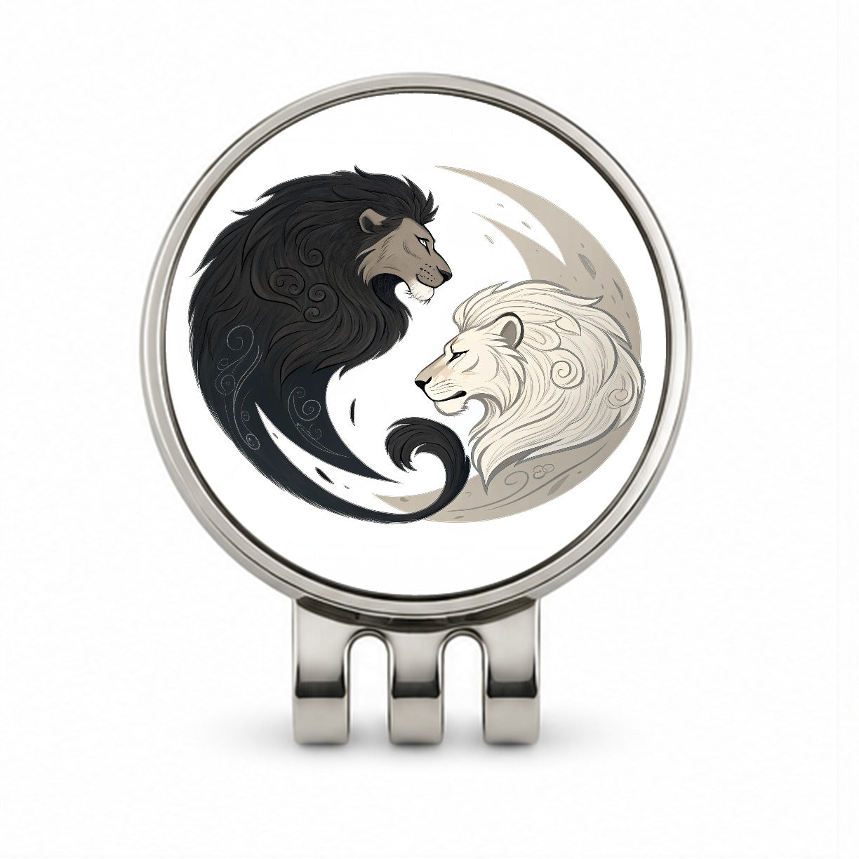 Two Lions Yin Yang Golf Hat Clip with Ball Marker