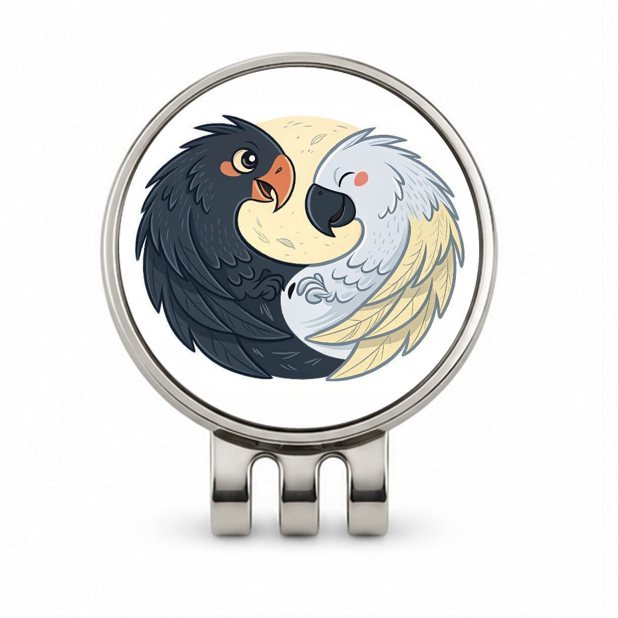 Two Parrots Yin Yang Golf Hat Clip with Ball Marker