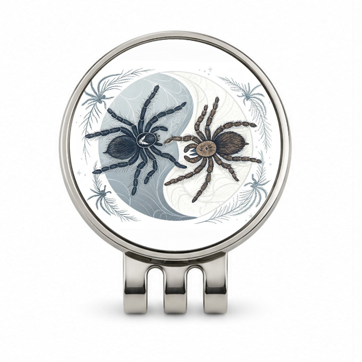 Two Tarantulas Spiders Yin Yang Golf Hat Clip with Ball Marker