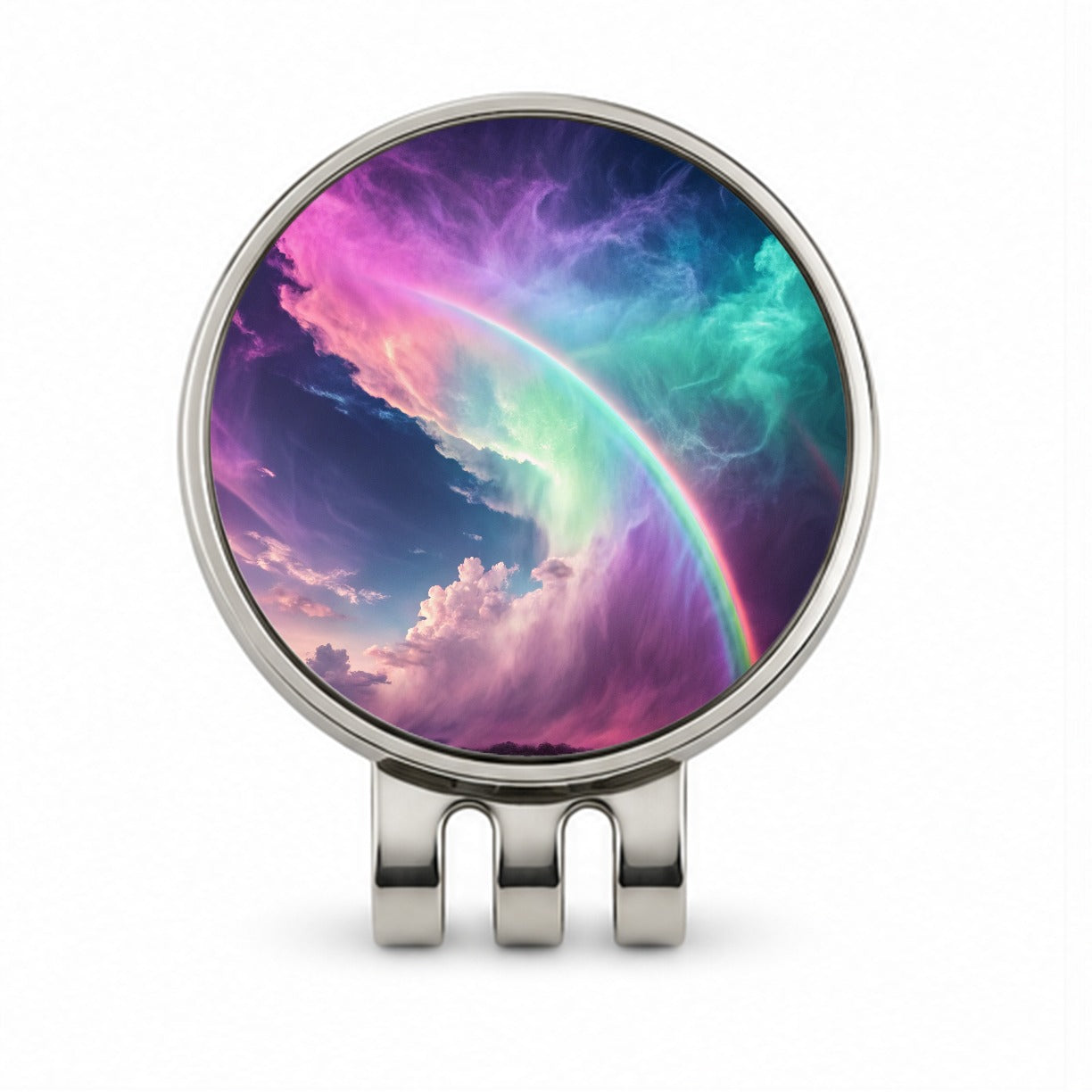 Vapor Rainbow Storm Golf Hat Clip with Ball Marker