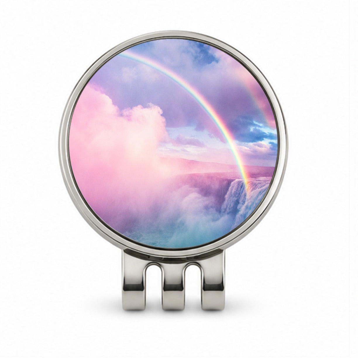 Vapor Rainbow Waterfall Golf Hat Clip with Ball Marker