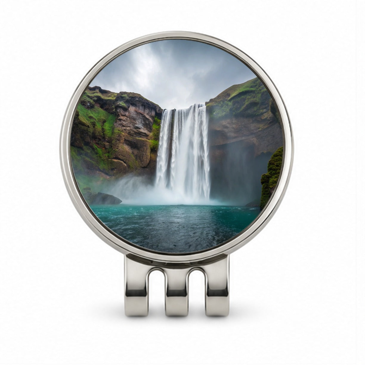 Waterfall Beautiful Golf Hat Clip with Ball Marker