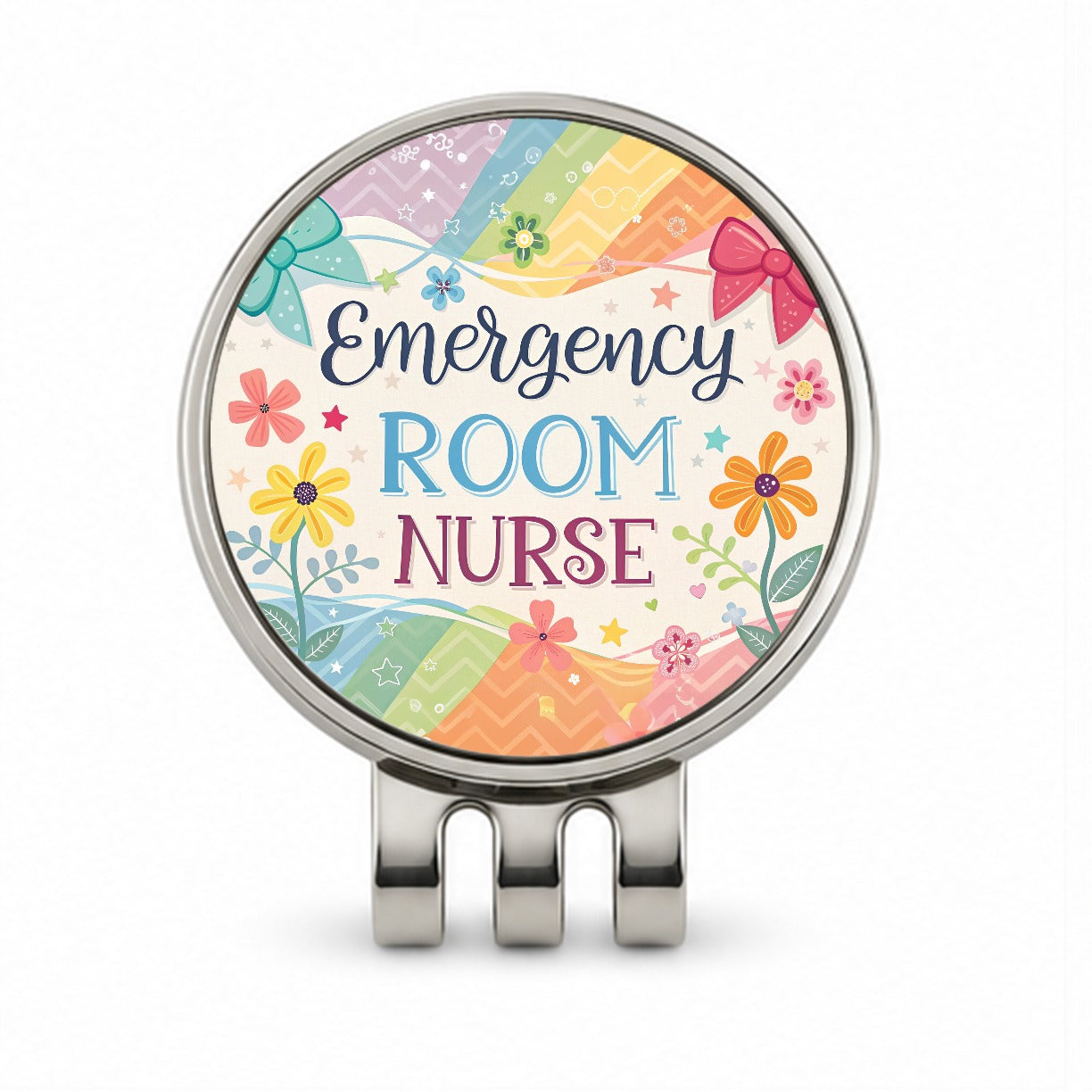 Emergency Room Nurse Appreciation Coquette Bows Flowers Golf Hat Clip with Ball Marker