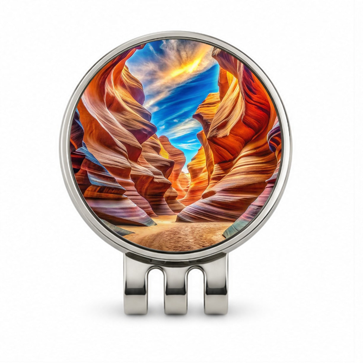 Antelope Canyon Arizona Watercolor Style Golf Hat Clip with Ball Marker