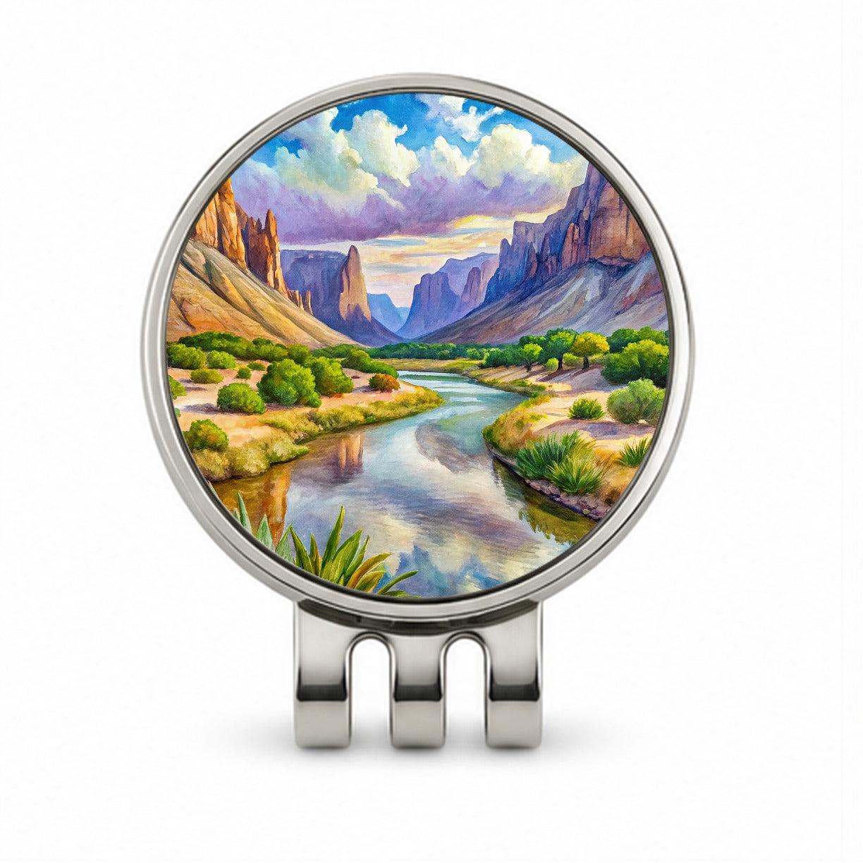 Big Bend National Park Texas Watercolor Style Golf Hat Clip with Ball Marker