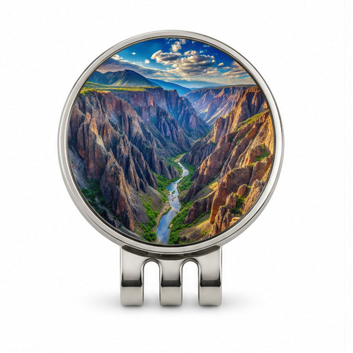 Black Canyon of the Gunnison National Park Colorado Watercolor Style Golf Hat Clip with Ball Marker