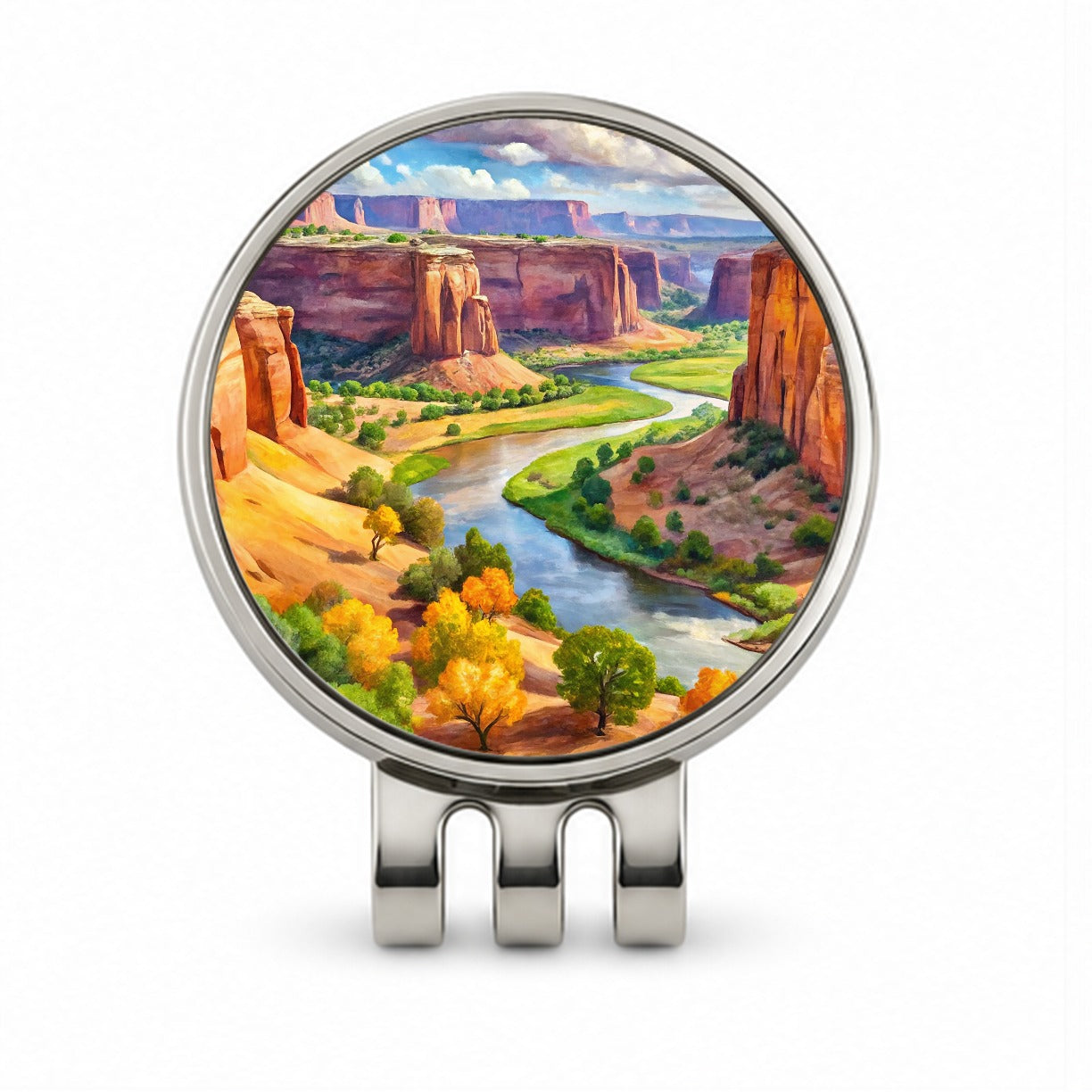 Canyon de Chelly National Monument Arizona Watercolor Style Golf Hat Clip with Ball Marker