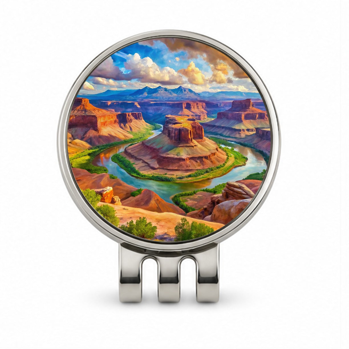Canyonlands National Park Utah Watercolor Style Golf Hat Clip with Ball Marker