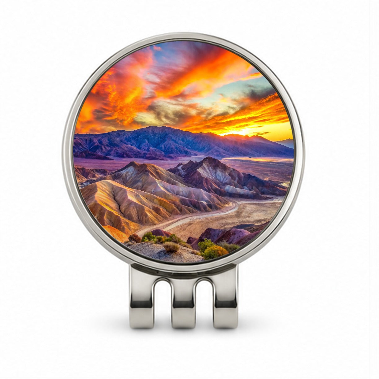 Death Valley National Park California Watercolor Style Golf Hat Clip with Ball Marker