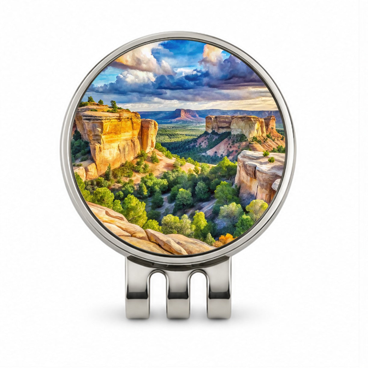 El Malpais National Monument New Mexico Watercolor Style Golf Hat Clip with Ball Marker