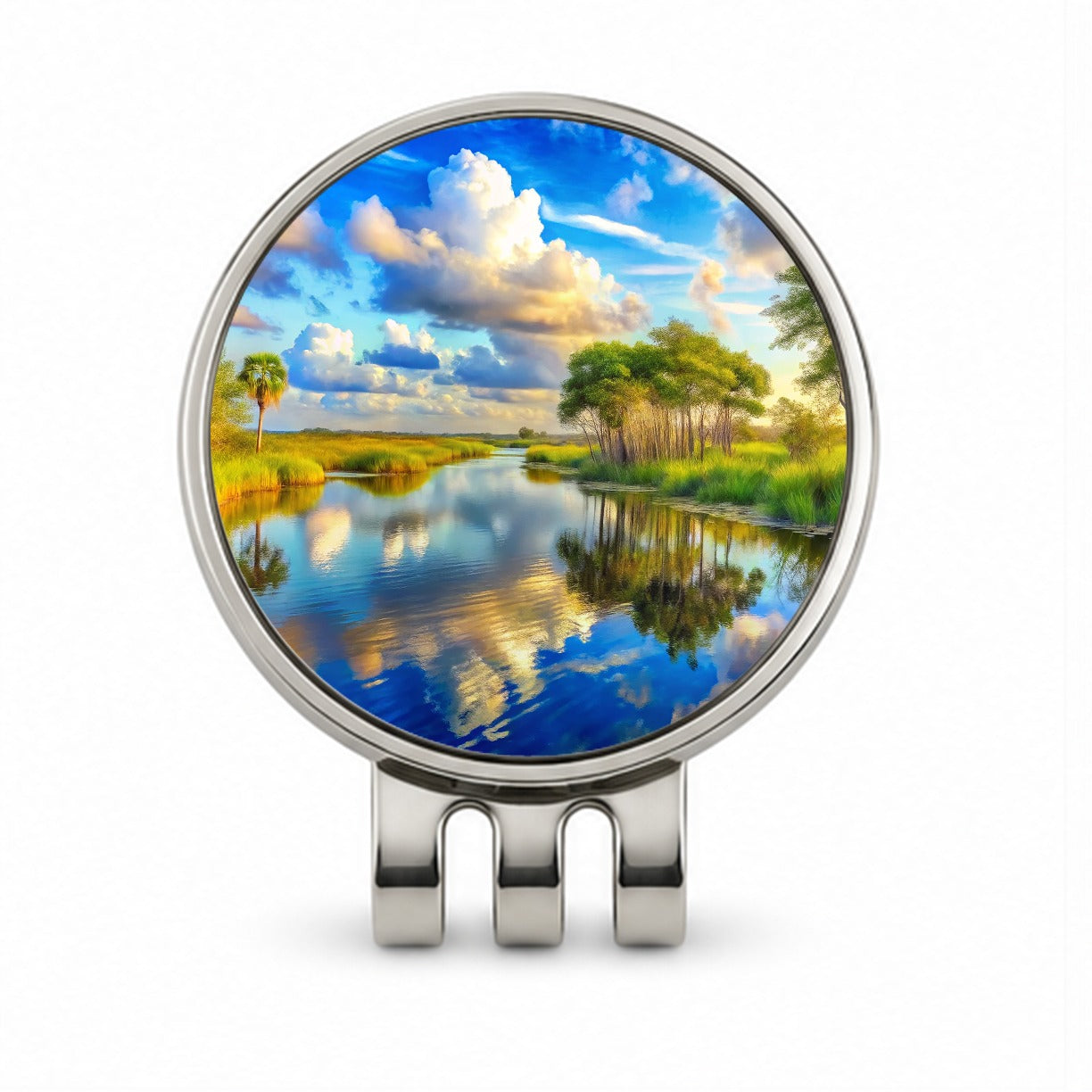 Everglades National Park Florida Watercolor Style Golf Hat Clip with Ball Marker