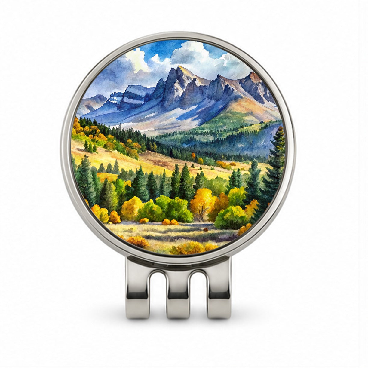 Great Basin National Park Nevada Watercolor Style Golf Hat Clip with Ball Marker