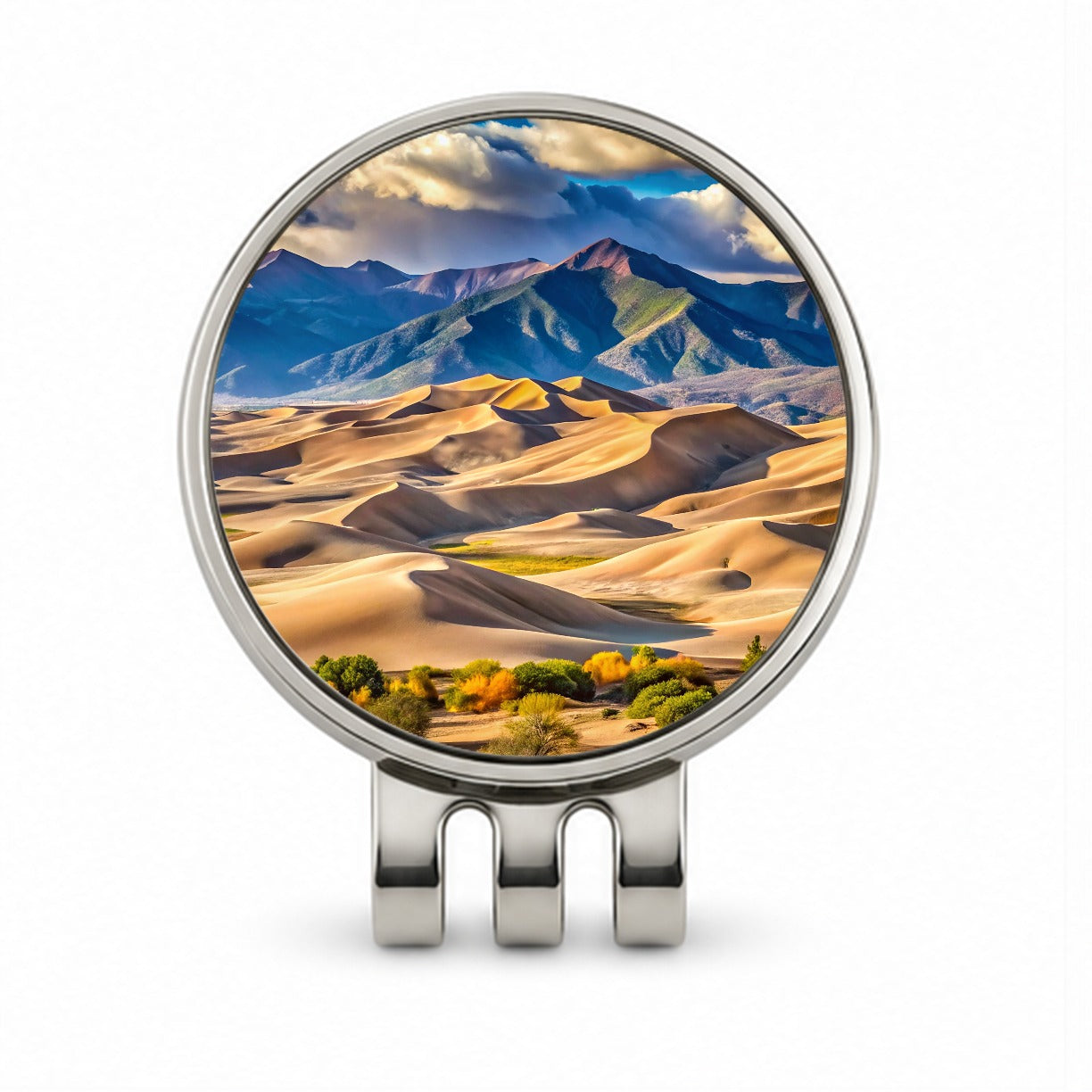 Great Sand Dunes National Park Colorado Watercolor Style Golf Hat Clip with Ball Marker