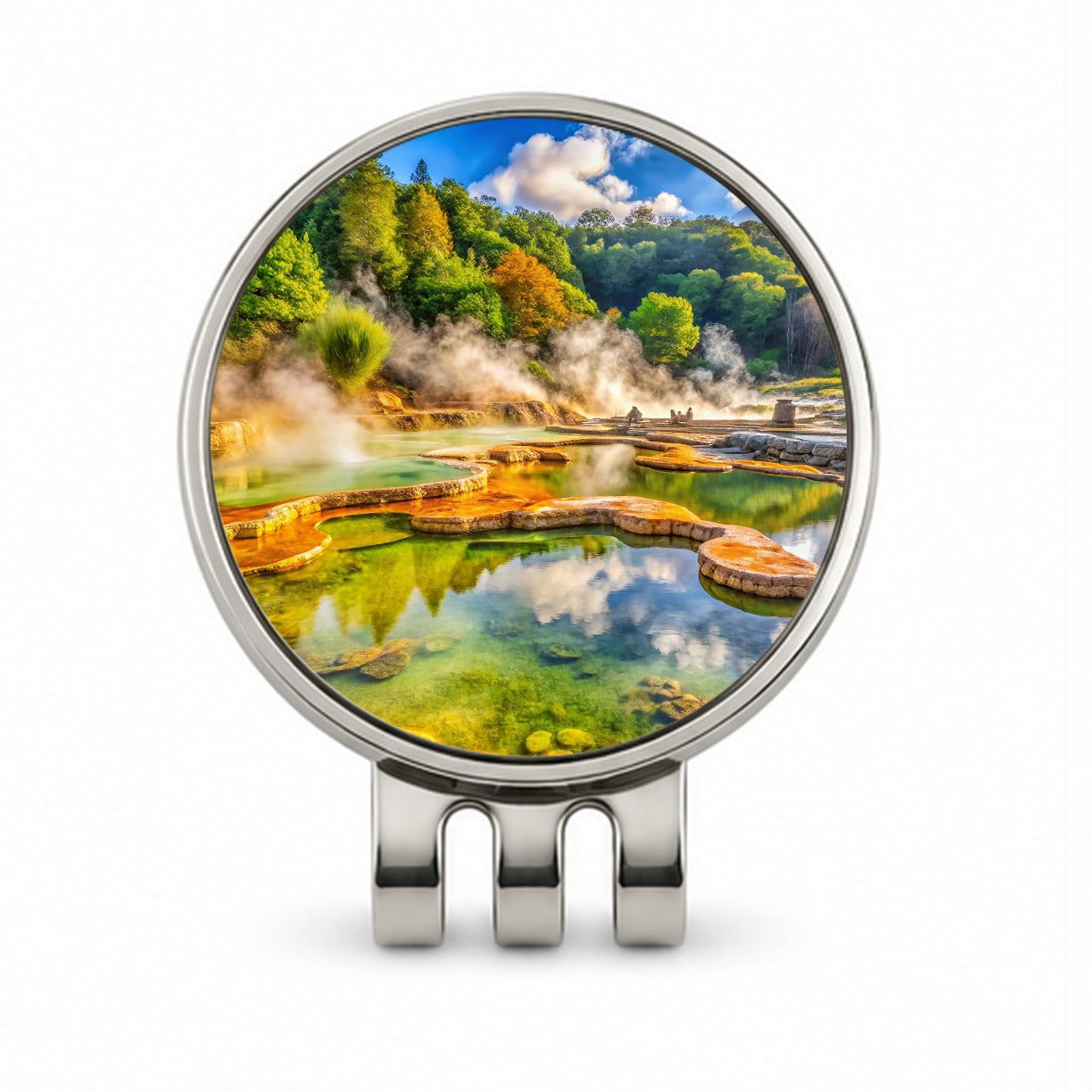 Hot Springs National Park Arkansas Watercolor Style Golf Hat Clip with Ball Marker