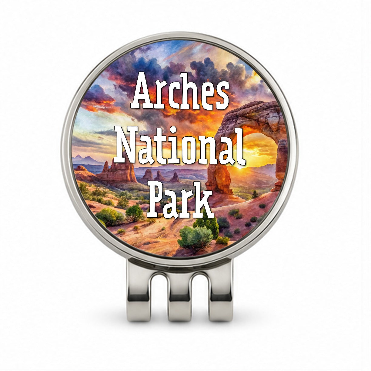 Arches National Park Utah Golf Hat Clip with Ball Marker
