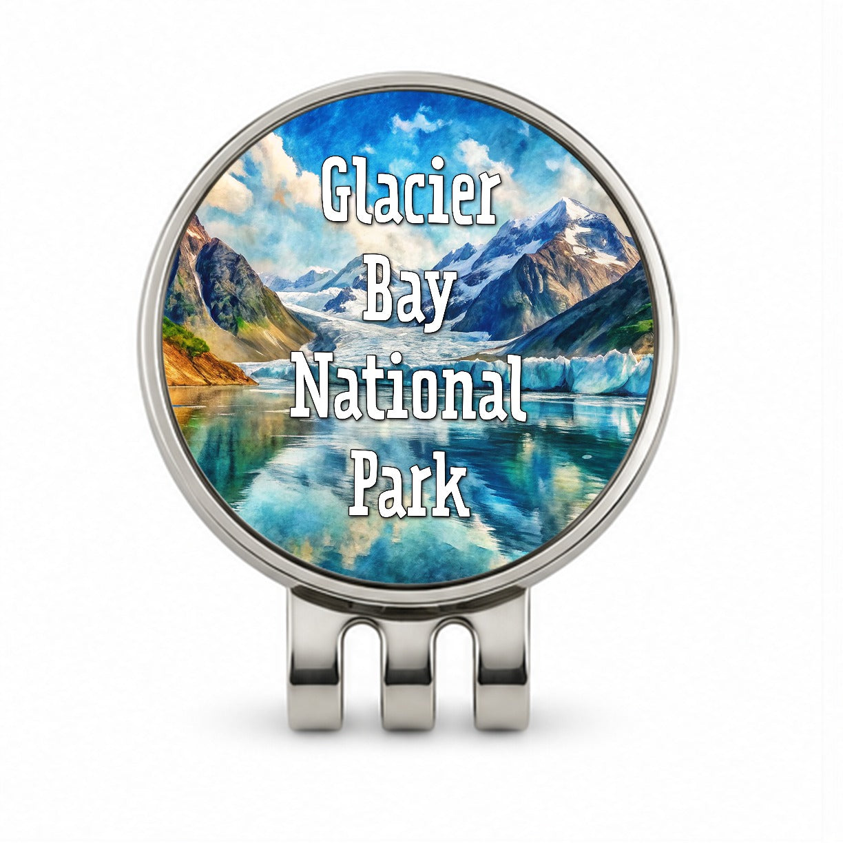 Glacier Bay National Park Alaska Golf Hat Clip with Ball Marker