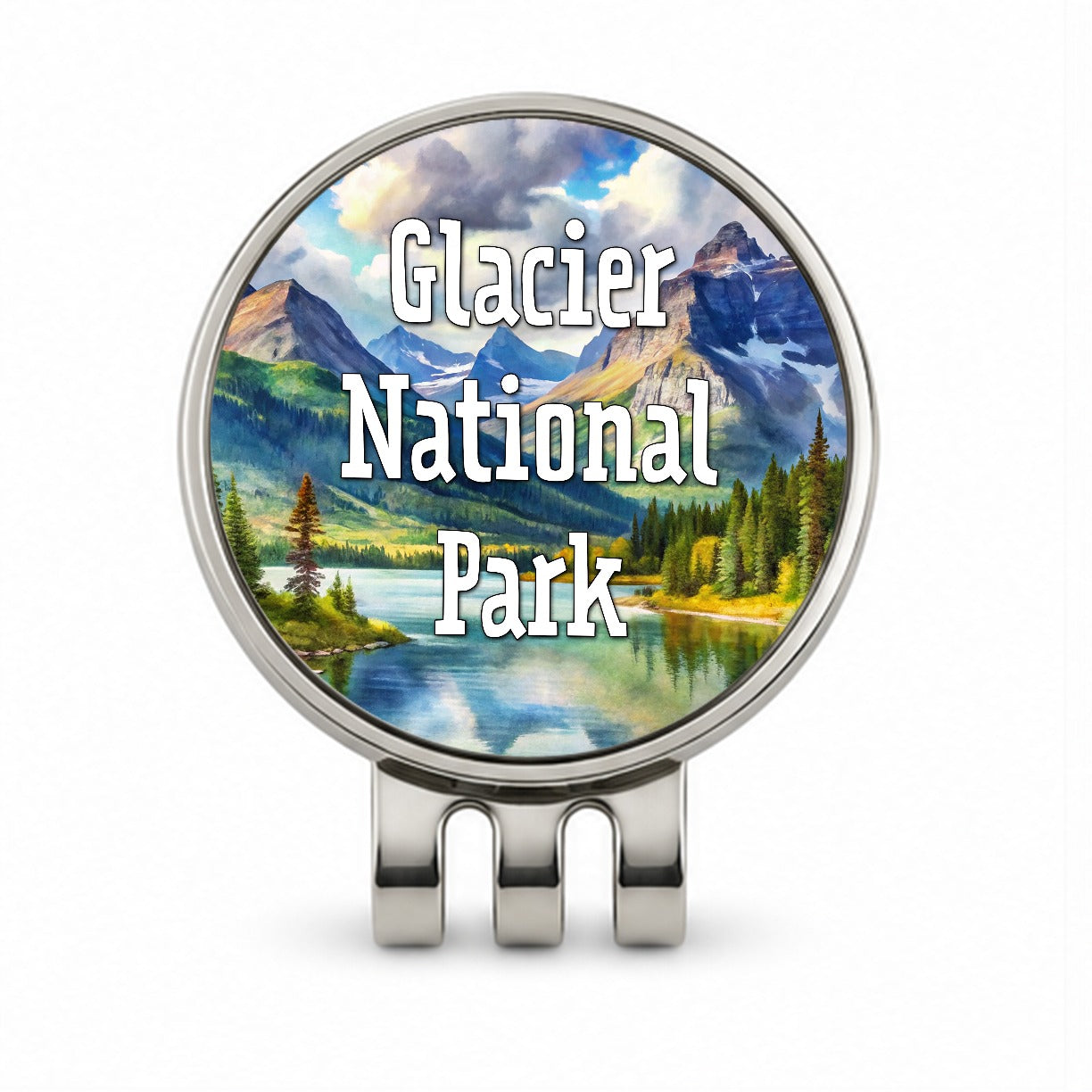 Glacier National Park Montana Golf Hat Clip with Ball Marker