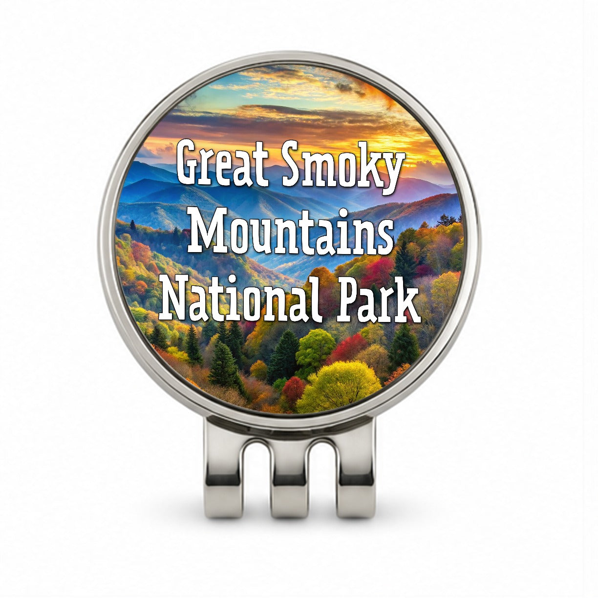 Great Smoky Mountains National Park North Carolina Tennessee Golf Hat Clip with Ball Marker