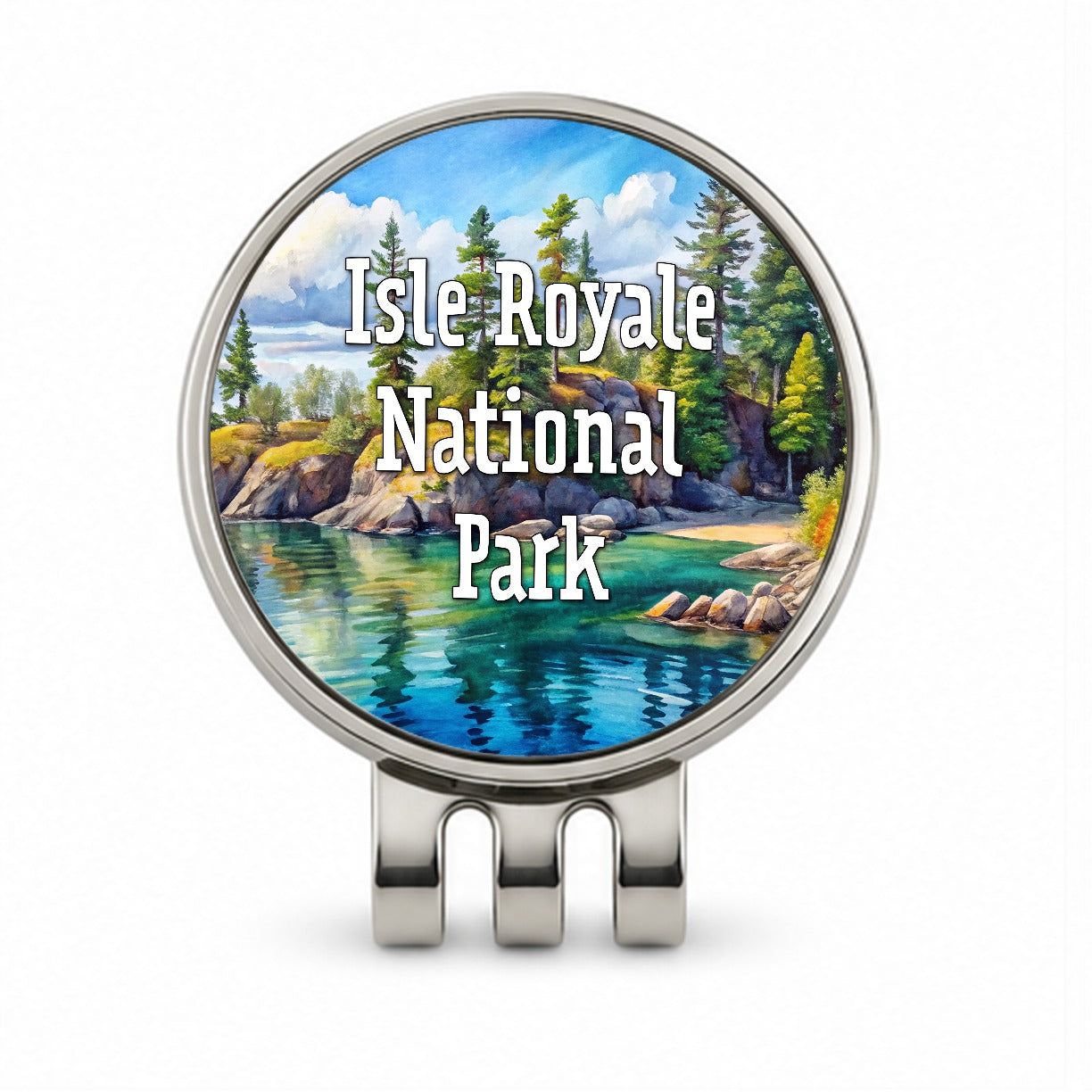 Isle Royale National Park Michigan Golf Hat Clip with Ball Marker