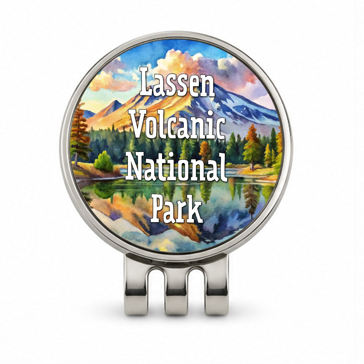 Lassen Volcanic National Park California Golf Hat Clip with Ball Marker