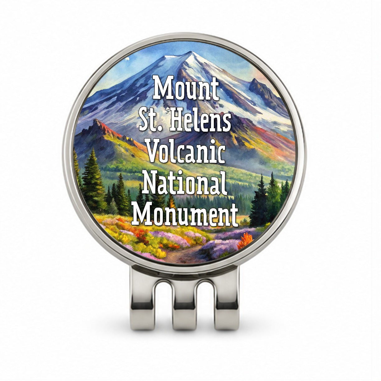 Mount St. Helens Volcanic National Monument Washington Golf Hat Clip with Ball Marker