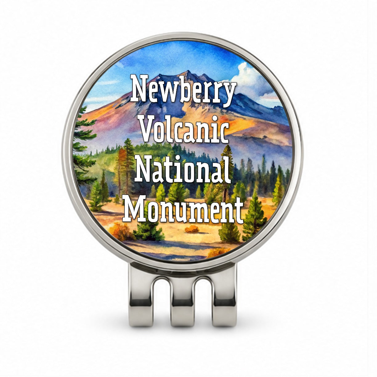 Newberry Volcanic National Monument Oregon Golf Hat Clip with Ball Marker